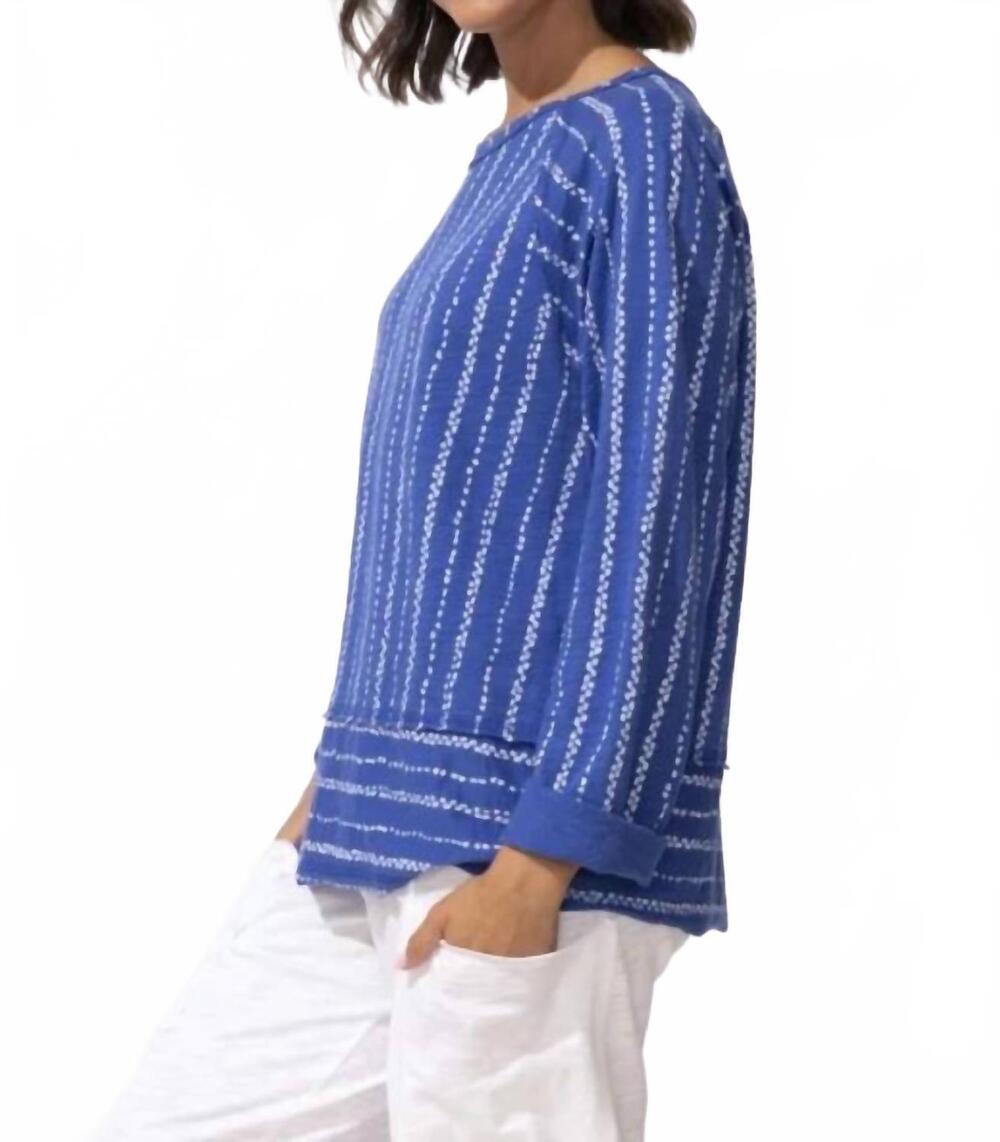 NEW ESCAPE BY HABITAT driftwood stripe lookout pullover sweatshirt in resort - Picture 2 of 4